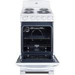 RE203W 20" Electric Range, 4 Coil Elements, White, 2.3 Cuft Oven Capacity, on Indicator Lights for Oven and Elements