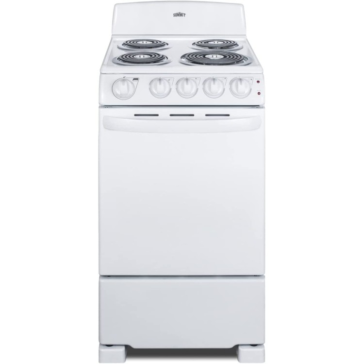 RE203W 20" Electric Range, 4 Coil Elements, White, 2.3 Cuft Oven Capacity, on Indicator Lights for Oven and Elements