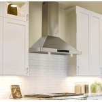 30 inch Wall Mount Range Hood 800CFM, with DC Motor, Stainless Steel Vent Hood with 6 Speeds Exhaust Fan, Convertible to Ducted and Ductless